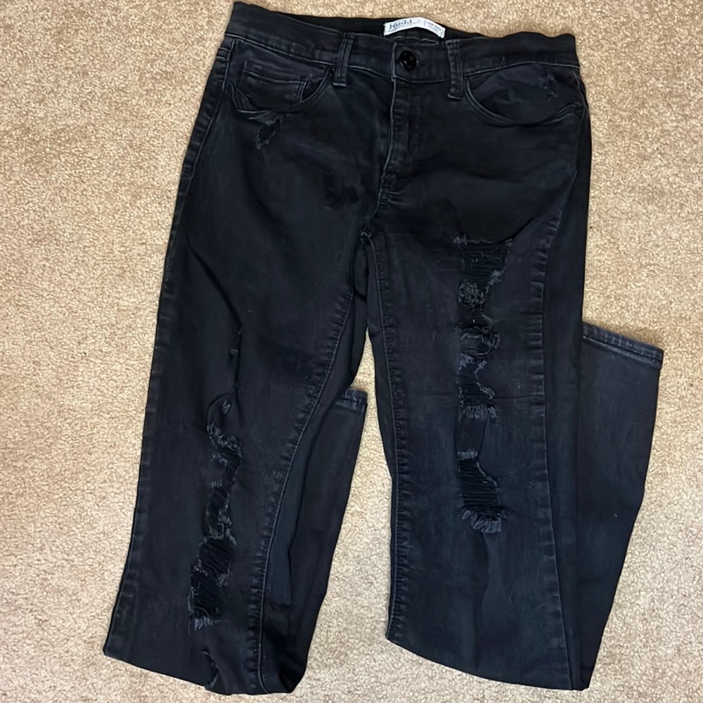 Mudd black denim low rise skinny Sz 7